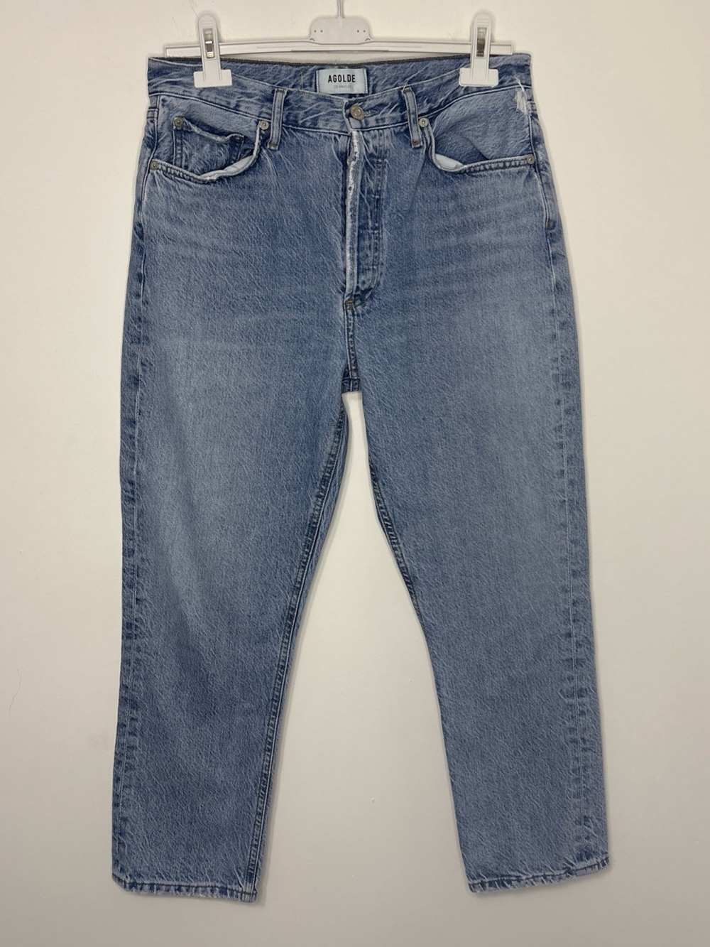 AGOLDE Denim Riley High Rise Straight Leg 100% Cotton Light Blue Jeans 29
